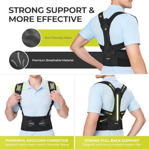 SHAPERKY Posture Corrector for Women and Men - Adjustable Upper Back Brace - Breathable Back Support straightener - Provid...