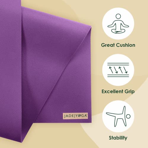 JadeYoga Harmony Yoga Mat - Durable & Thick Gym Fitness Mat, Non-Slip Natural Rubber Yoga Mat - Home Exercise & Stretching...