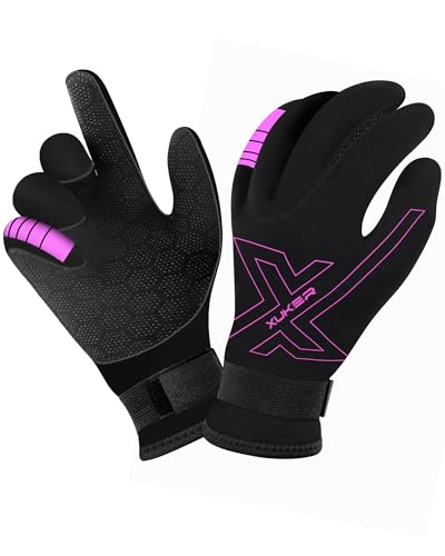 XUKER Neoprene Gloves Women Men, 3mm Wetsuit Dive Gloves Keep Warm for Diving Scuba Kayaking Snorkeling Swimming Water Sports