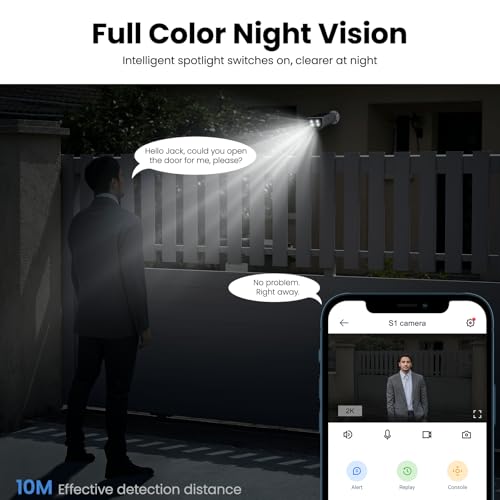 AOQEE Cameras for Home Security-2K Wireless Security Camera Outdoor with AI Motion Detection & Siren, Non-Stop Solar Power...