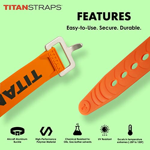 Titan Utility Straps – Easy-To-Use, Reliable Tension Straps for Securing Bike & Moto Gear, Skis, Garden Hoses, Field Repai...