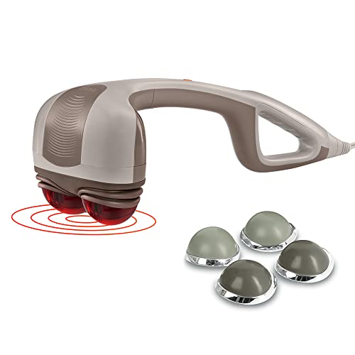 Homedics Percussion Action Massager with Heat | Adjustable Intensity, Dual Pivoting Heads | 2 Sets Interchangeable Nodes, ...