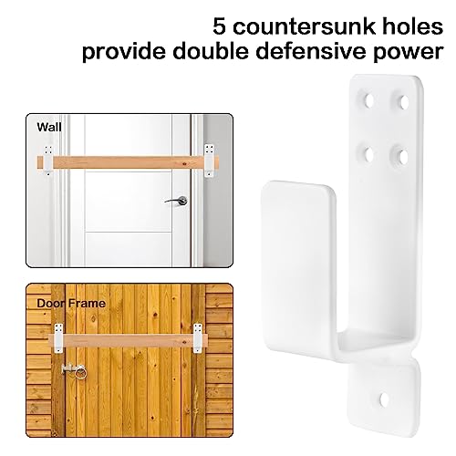 Door Barricade Brackets,AINAFIX 2 Pack Drop Open Bar Holder for Home Security, 2x4 Bar Brackets Prevent Unauthorized Entr...