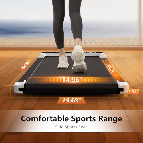 JURITS Walking Pad 2 in 1 for Walking and Jogging, Under Desk Treadmill for Home Office with Remote Control, Portable Walk...