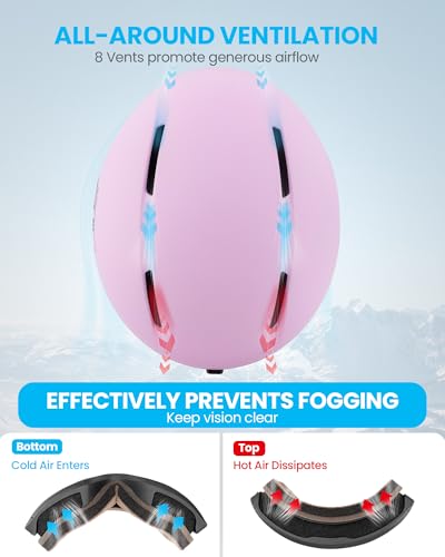 SNOWER Kids Ski Helmet with Goggles Set, Shockproof Durable PC Shell & EPS Foam, Snowboard Helmet and Goggles for Boys & G...