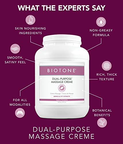 BIOTONE Dual-Purpose Massage Crème with Arnica and Ivy Extracts, Pure Ingredients, Effortless Glide, Luxurious Feel, More ...