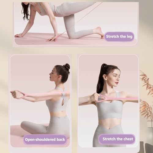 Nzwnxdtq Figure 8 Resistance Band with Handles, Elastic Bands for Working Out,Arm,Back,Shoulder Training Elastic Ropes,Exe...