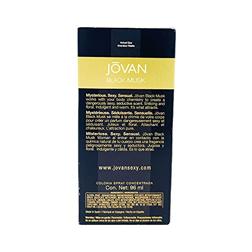 Jovan Black Must perfume 3.25 cologne concentrate spray