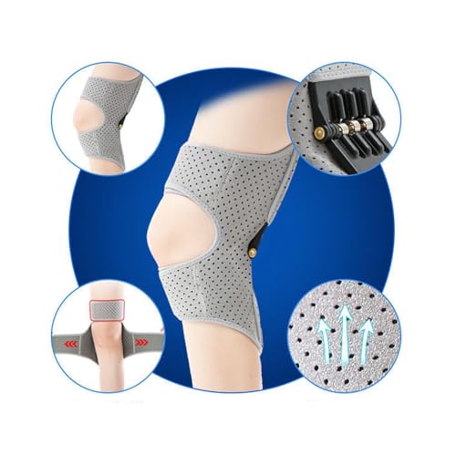 Spring-Powered Knee Brace Stabilizer - Adjustable Triple-Spring Support for Squats, Stairs Climbing & Recovery, Ergonomic ...