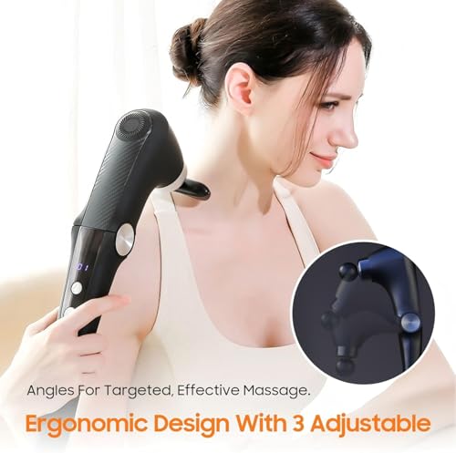 JOYSUWERUN Massage Gun with 10 Replacement Heads, Massage Gun with Heat, Back Massager for Pain Relief Deep Tissue, Massag...