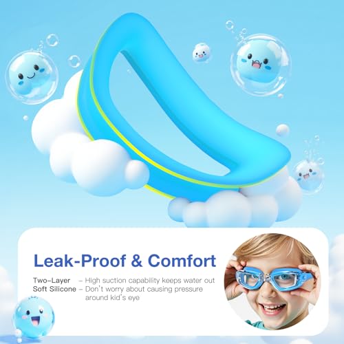 Braylin Kids Swim Goggles, 2-Pack Swimming Goggles for Children, Teens, Boys or Girls, Swim Pool Goggle