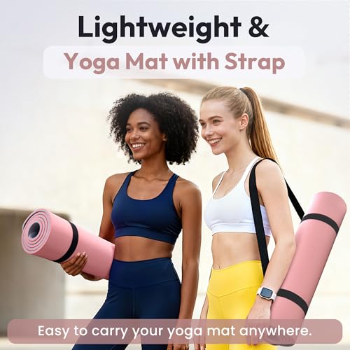 Umineux Yoga Mat Non Slip, 6MM (1/4") Yoga Mat Strap, POE Yoga Mats for Women Men, 72"x24", Great for Workout, Yoga, Pilat...