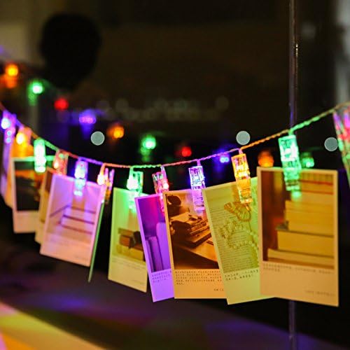 Magnoloran 20 LED Photo Clip String Lights, Remote Controlled, 7.2ft, Multicolor, Model PC006-CO-FBA-1
