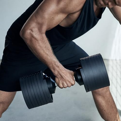 NÜOBELL® Adjustable Dumbbell Set, 5-50 LB or 5-80 LB, Easy Twist 2024-25 Model, All-In-One Weights Set (Pair) for Home, Or...