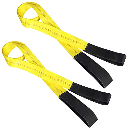 Lift Sling Straps, JCHL 6.5'X2 Heavy Duty Flat Eye Lift Sling 13,000 lbs Capacity Lifting Straps Nylon Tree Saver Recovery...