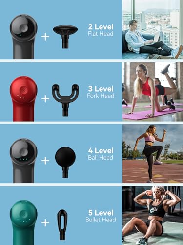 HEYCHY Super Mini Massage Gun, Percussion Deep Tissues Muscle Massager, Compact Sports Travel Massage Gun, Portable Handhe...
