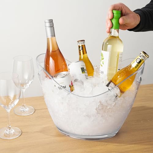 True Chill Acrylic Ice Buckets for Parties and Drinks, 2.11 Gallons (8 Liters) Wine Beer Champagne Bucket, Beverage Tubs H...