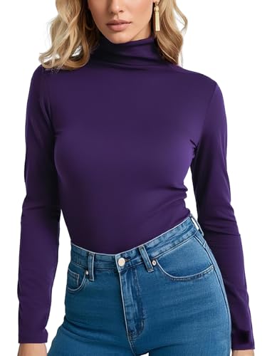 IVOVFANZY Women's Turtleneck Long Sleeve Shirts Thermal Base Layer Underwear Tops Lightweight Undershirt