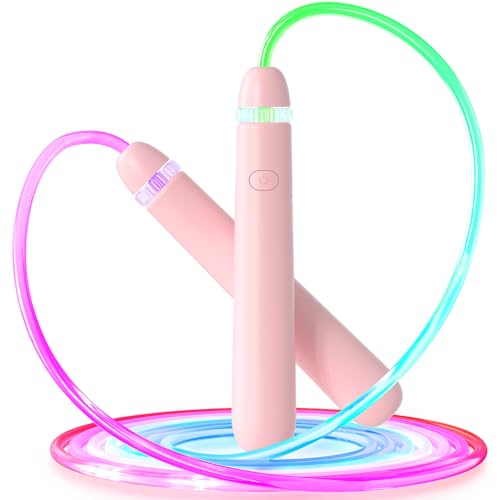 LED Light Up Jump Rope for Kids and Adult, Adjustable Glowing Skipping Rope for Boys and Girls, Colorful Luminous Jumping ...