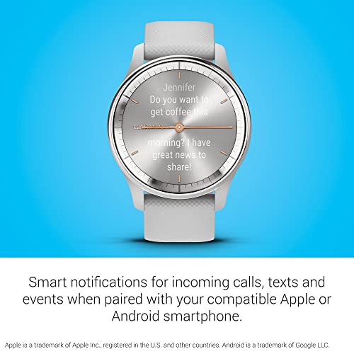 Garmin vívomove Trend, Stylish Hybrid Smartwatch, Long-Lasting Battery Life, Dynamic Watch Hands and Touchscreen Display, ...