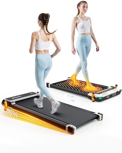 AKLUER Walking Pad with Incline - Dual-Sided 2 in 1 Under Desk Treadmill with Shiatsu Foot Massager, 330LBs Walking Pad Tr...