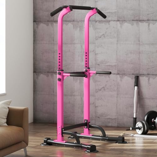 SogesPower Power Tower Dip Station Pull Up Bar for Home Gym Adjustable Height Strength Training Workout Equipment,Pull Up ...