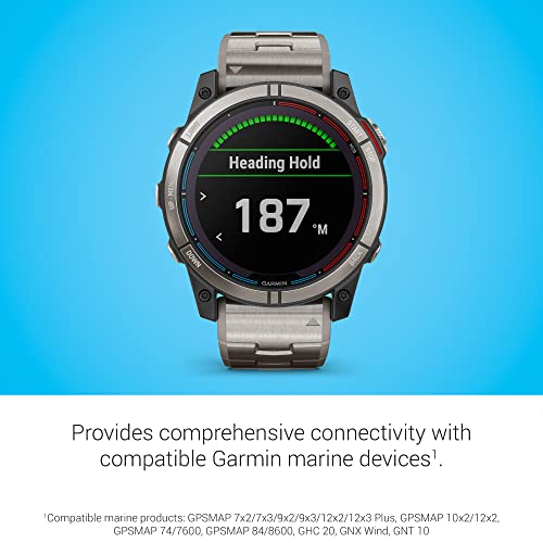 Garmin quatix® 7X Solar Edition, Marine GPS Smartwatch, Solar Charging Capabilities, Durable Watch with Flashlight, Tide C...