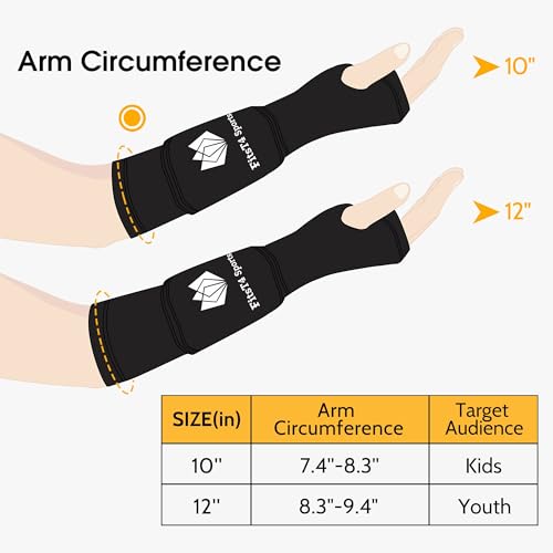 FitsT4 Sports Volleyball Arm Sleeves for Girls Passing Forearm Sleeves with Protection Pads and Thumbhole for Youth