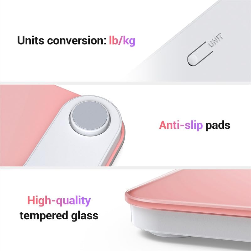 Ovutek Bathroom Scale for Body Weight, Highly Accurate Digital Weighing Machine for People, Upgraded Batteries Included, C...