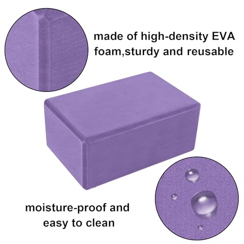 Muka 4 Pack Yoga Blocks 4x6x9 Inch, High Density EVA Foam Yoga Brick for Meditation, Pilates