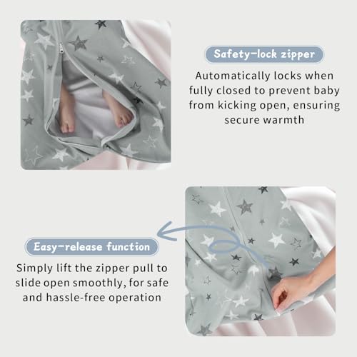 Wrrernsin Baby Sleep Sack 0-6 Months,100% Cotton TOG 0.5 Wearable Blanket for Newborn and Infant, 3 Pack 2-Way Zipper Ligh...