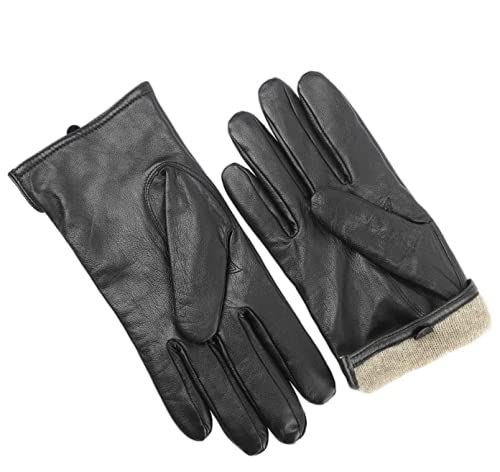 Brandilo Chill-Defying PU Leather Gloves For Men - Mens Winter Gloves Perfect Gloves for Cold Weather Cashmere Mens Leathe...