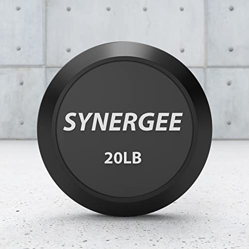 Synergee Fixed Easy Curl Bar Pre Weighted Curved Steel Bar with Rubber Weights - Fixed Weight