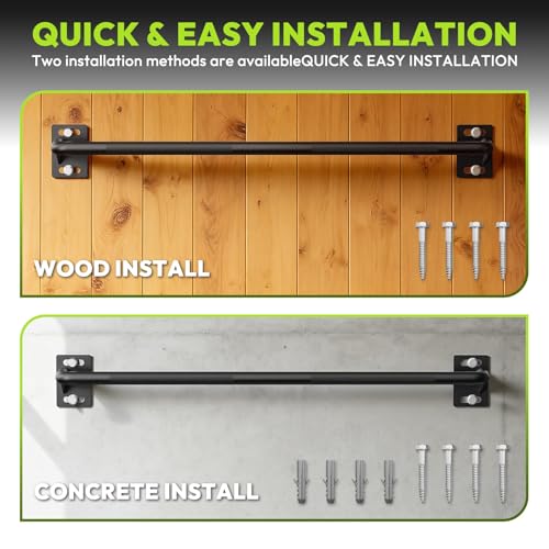HANDBODE Pull Up Bar for Doorway and Wall Mount - Chin Up Bars for Home Gym, 39 in / 52 in Upper Body Workout Equipment wi...