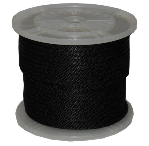 T.W Evans Cordage Co. 98018 5/8-Inch by 200-Feet Solid Braid Propylene Multifilament Derby Rope, Black