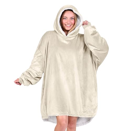 Bare Home Wearable Blanket Hoodie - Soft Plush Sherpa - Warm and Cozy - Oversized Wearable Blanket - Adult & Kid Sizes