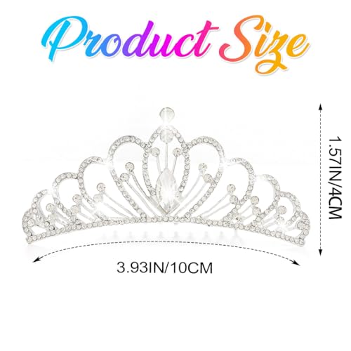 CAKURE Small Tiara Crown with Comb Silver Rhinestone Princess Tiaras Sparkly Hair Accessories for Women and Girls (a-silve...
