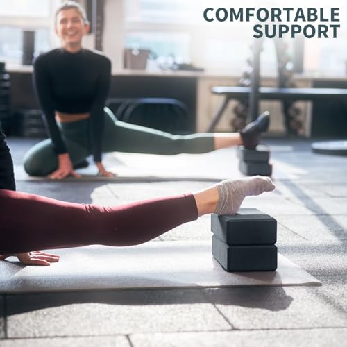 Yoga Blocks 2 Pcs, 9"x6"x3" Yoga Brick Foam Blocks EVA Foam Block Yoga Props Accessories for Yoga Pilates Stretching and M...