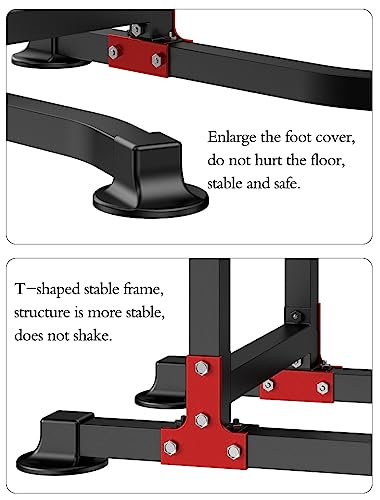 EASY BIG Power Tower Dip Station Pull Up Bar - Multi-Purpose Home Gym Equipment with Adjustable Height and Non-Slip Foot P...
