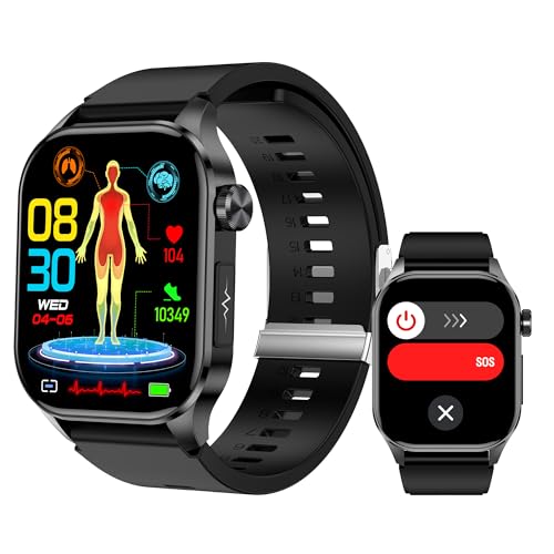 Smart Watch for Men Women, 2.04" AMOLED Color Screen, 24/7 Heart Rate, Blood Oxygen, Blood Pressure, Sleep and Stress Heal...