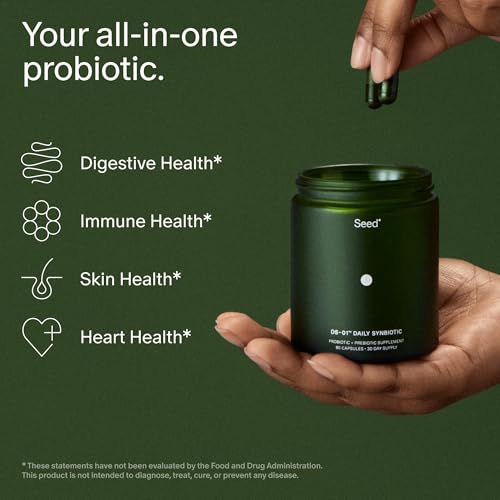 Seed DS-01 Daily Synbiotic - Prebiotic and Probiotic for Women & Men - Digestive Health, Gut Health, Immune Support, Bloat...