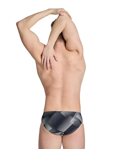 ARENA Men’s Swim Brief Halftone Team Print MaxLife Athletic Swimwear Professional Training Swimsuit Sports Bathing Suit