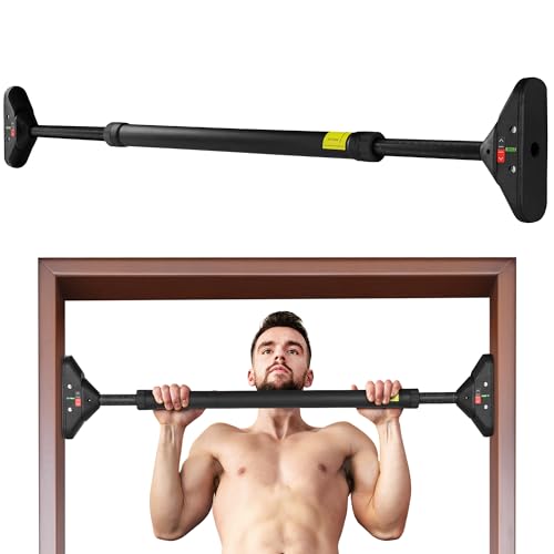 Yes4All Heavy Duty Wall Mounted Pull Up Bar, Over Door Pull Up Bar for Doorway, Multi Grip Chin Up Bar, Sturdy Strength Tr...