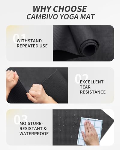 CAMBIVO Yoga Mat for Women and Men, Extra Long and Wide Exercise Mat(72"x48"/84"x30"), Large Non Slip Workout Mat for Yog...