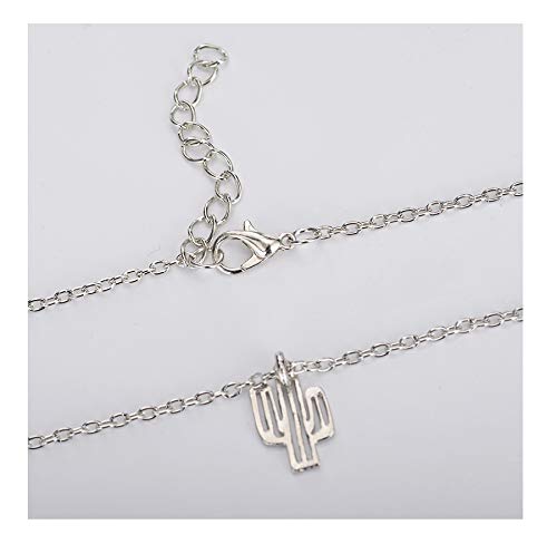 Hundred River Friendship Cactus Necklace Cactus Pendant Chain Necklace with Message Card Gift Card (cactus s)