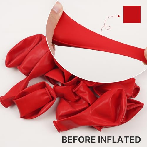 PartyWoo Red Balloons 127pcs Different Sizes of 36 18 12 10 5 Inch Red Balloon Arch Kit Garland for Birthday Graduation Ba...