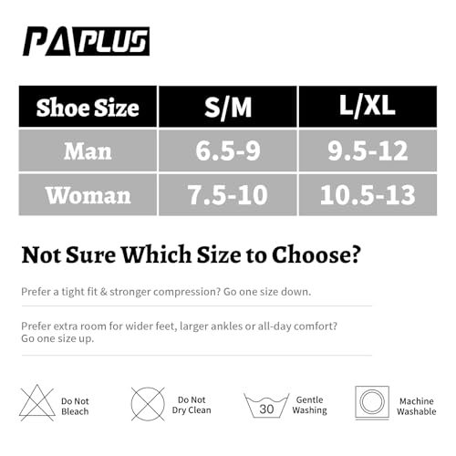 PAPLUS Compression Athletic Crew Socks (6 Pairs) for Men & Women