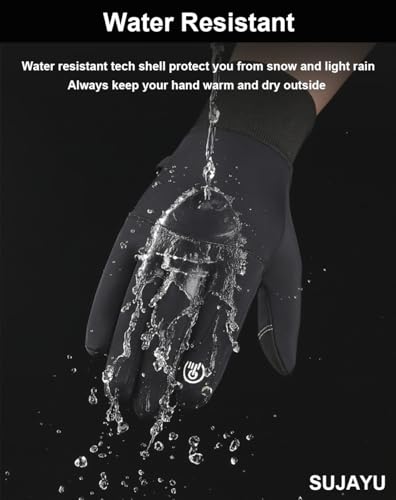 SUJAYU Winter Gloves Men Women, Cold Weather Touch Screen Gloves for Running Cycling Driving Men Women, Warm Gloves Waterp...