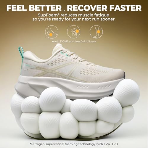 ALLSWIFIT Women's Road Running Shoes Cushion Tennis Shoes Non-Slip Comfortable Lightweight Gym Workout Athletic Arch Suppo...