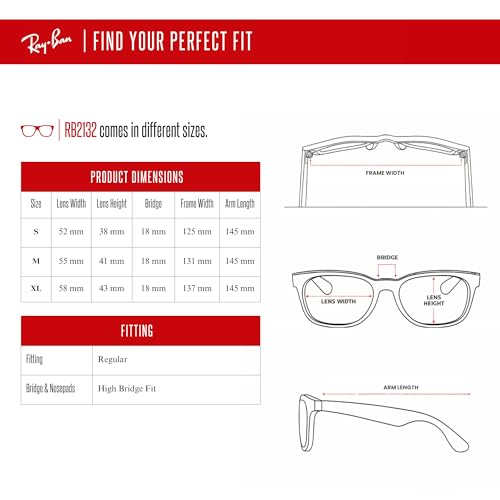 Ray-Ban RB2132 POLARIZED NEW WAYFARER Square Sunglasses For Men For Women +BUNDLE with ACCESSORY EYEWEAR KIT